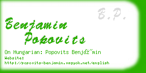 benjamin popovits business card